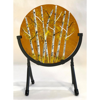 Fused Glass Aspen Grove Round Panel Fused Glass Aspen Grove Round Panel