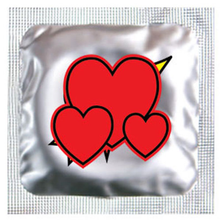 Heart labeled Condom Assorted Colors