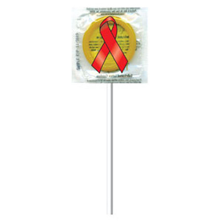 Red Ribbon AIDS Awareness Condom Pleasure Pop