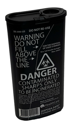 FITPACK Disposa Safe 250ml w/Divider BLACK Sharps Container, sharps collector