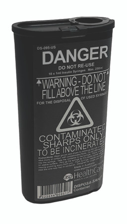 FITPACK Disposa Safe 250ml DAISY top BLACK Sharps Container, sharps container