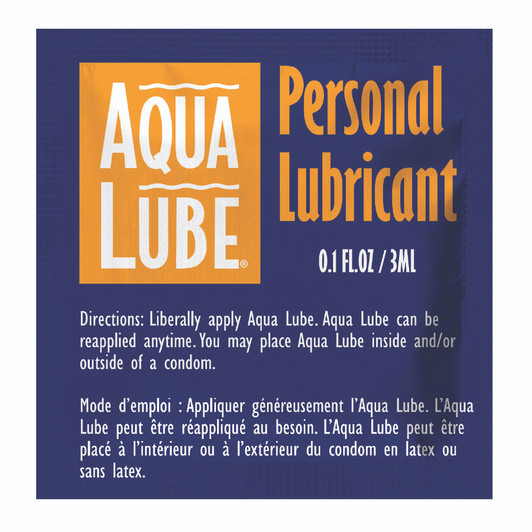 Aqua Lube 3ml foil sachet water based personal lubricant