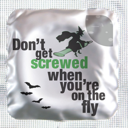 Halloween"Don't Get Screwed When You're On The Fly" Lub Condom