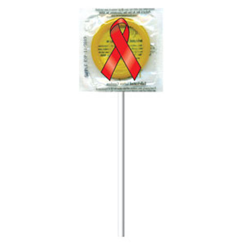 Red Ribbon AIDS Awareness Condom Pleasure Pop
