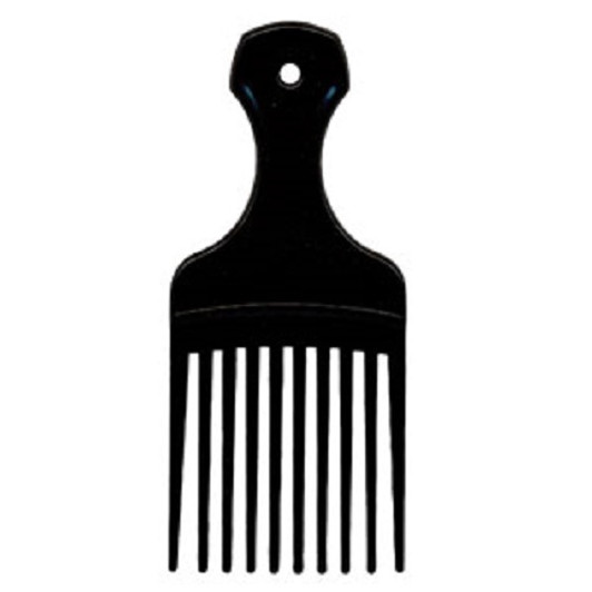 Mini Hair Pick Wide 2.25in black color