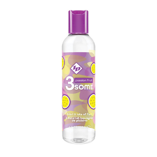 ID 3some 4oz Passion Fruit Bottle 3 n 1 Flavored Massage Lube