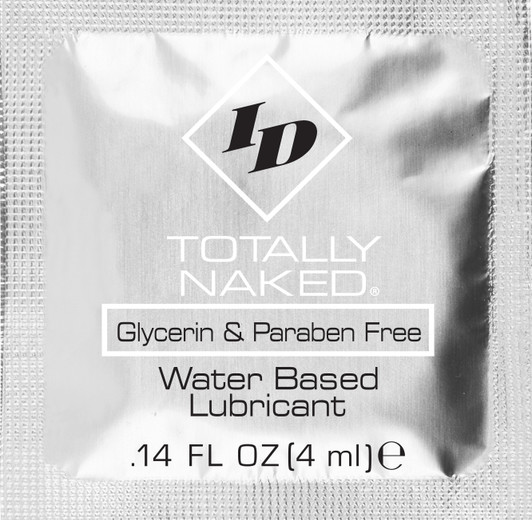 ID Totally Naked 4 ml Foil, glycerin free paraben free water based high performance personal lubricant ID Totally Naked 4 ml Foil, glycerin free paraben free water based high performance personal lubricant