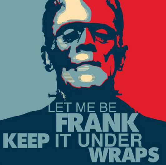 LABEL  Halloween"Let me be Frank Keep" 1 1/2" x 1 1/2"