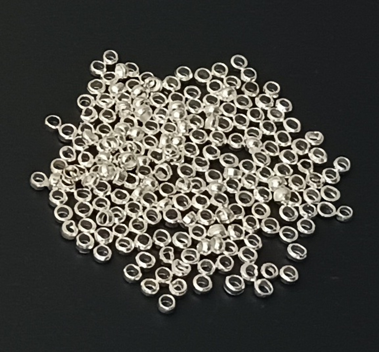 100 - 1x2mm Silver-Plated Crimp Beads