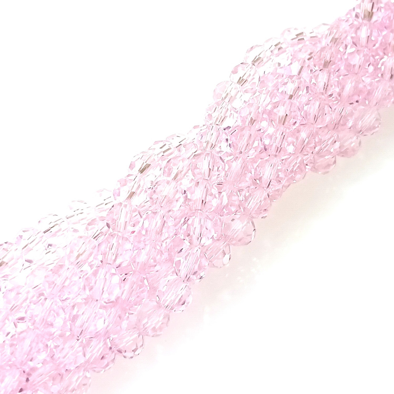 Pink Glass Rods 1 Dozen 6mm Glass Crystal Rounds - Pink