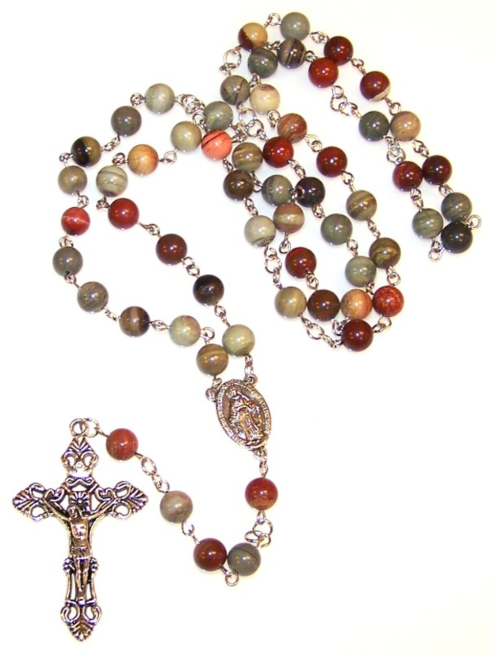 Fancy Jasper Beaded Rosary Making Kit