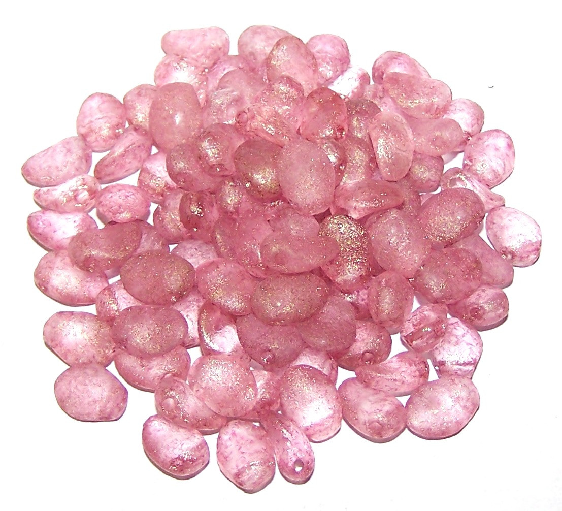 7.5 Grams of 6x8mm Czech Glass Tulip Petal Beads - Etched Crystal