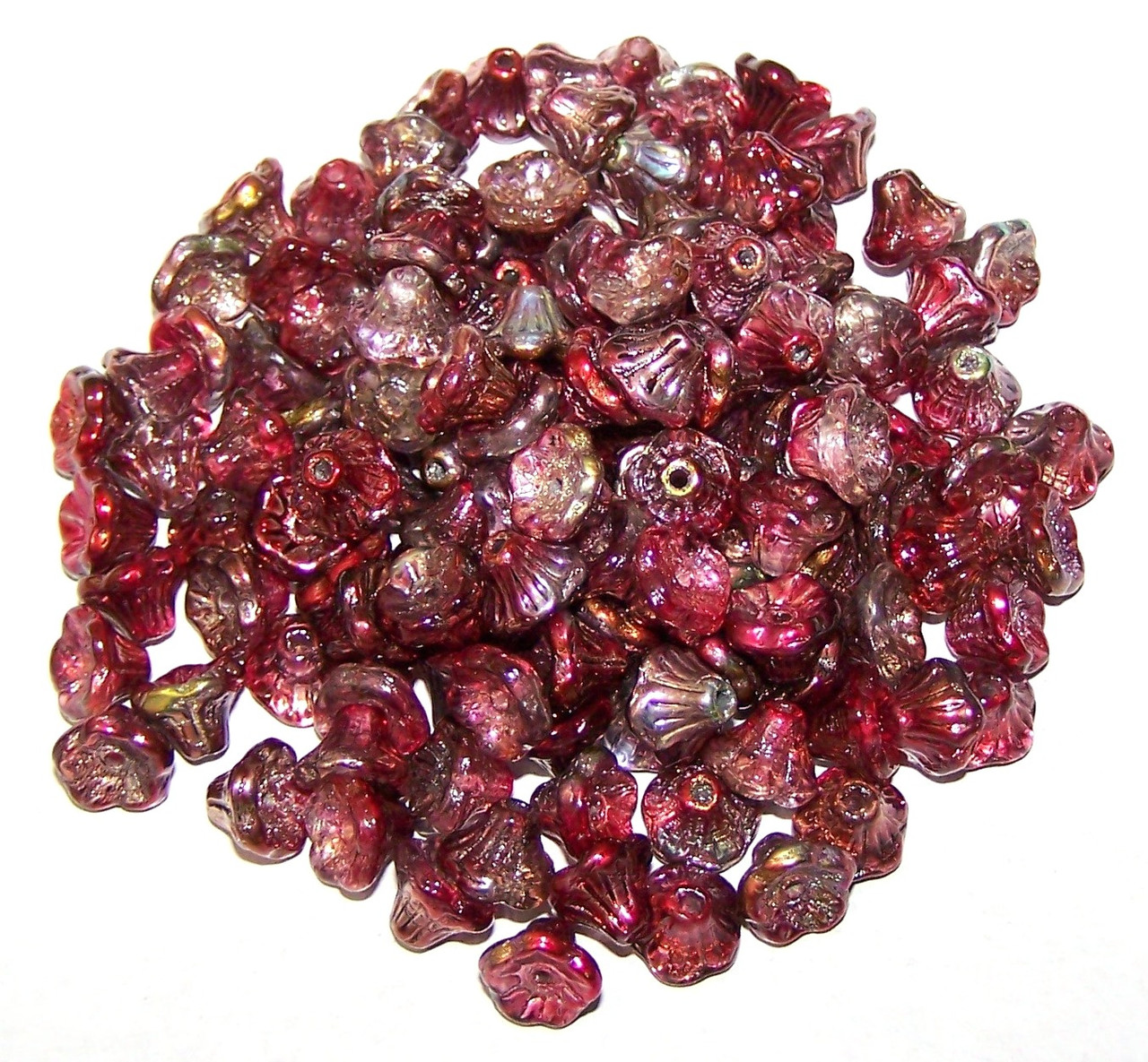 25 Czech Glass 7x5mm Flower Cup Beads Crystal Magic Wine
