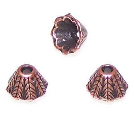 50 5x8mm Antique Copper Cone Bead Caps