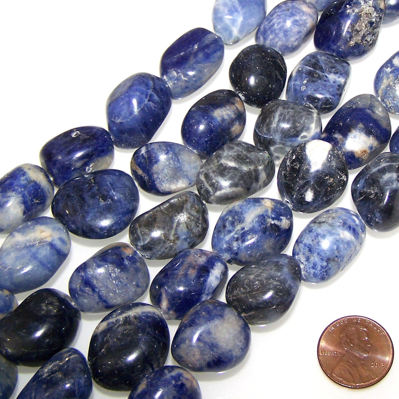 1 Strand of Semiprecious Gemstone Large Nugget Beads - Blue