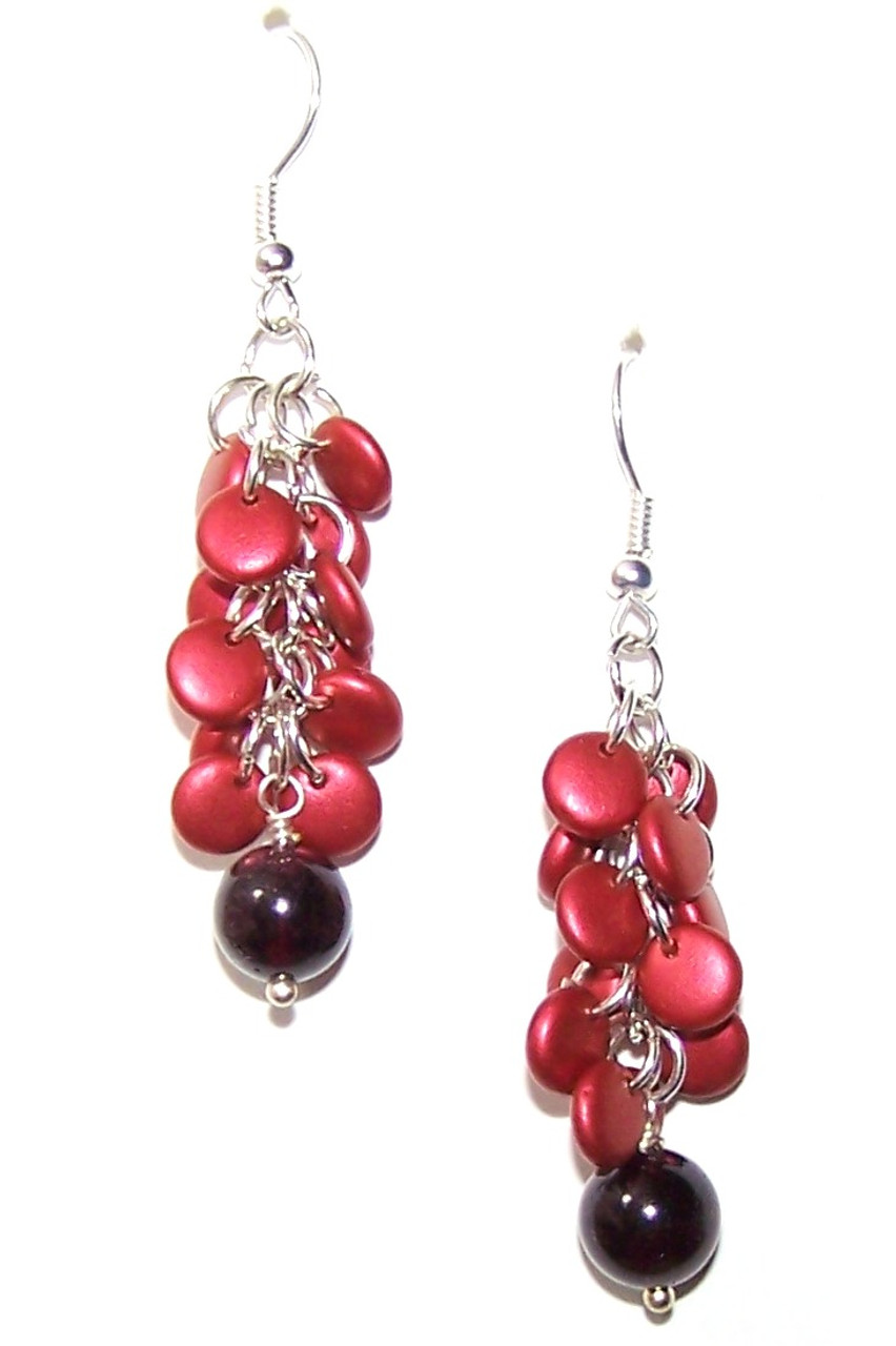 Lava Bead Necklace and Earrings - MK Designs