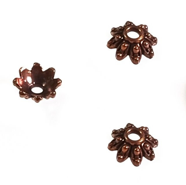 50 Antique Copper Decorative Bead Caps