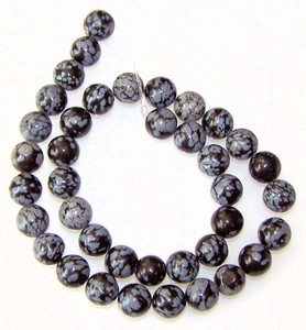 Snowflake Obsidian 10mm Round Semiprecious Gemstone Beads Snowflake Obsidian 10mm Round Semiprecious Gemstone Beads