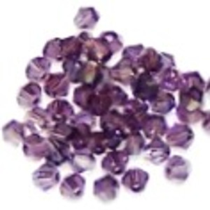 Plum AB 4mm Glass Crystal Bicones Plum AB 4mm Glass Crystal Bicones