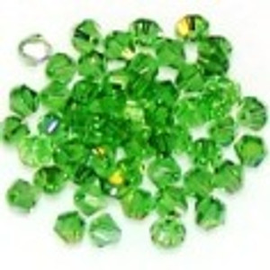 Peridot AB 4mm Glass Crystal Bicones