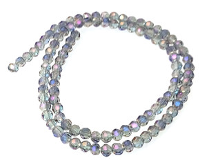 4mm Glass Crystal Rounds - Purple Sparkle AB