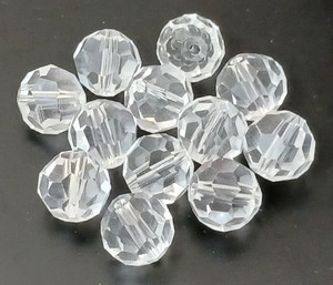 10mm Glass Crystal Rounds - Crystal 10mm Glass Crystal Rounds - Crystal