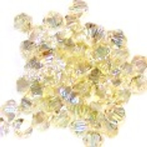 Yellow Sparkle AB 4mm Glass Crystal Bicones Yellow Sparkle AB 4mm Glass Crystal Bicones