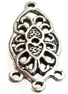 Antique Silver-Plated 11xDecorative 3-Loop Connectors Antique Silver-Plated 11xDecorative 3-Loop Connectors
