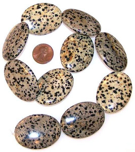 Dalmatian Jasper 30x40mm Puff Oval Semiprecious Gemstone Beads Dalmatian Jasper 30x40mm Puff Oval Semiprecious Gemstone Beads