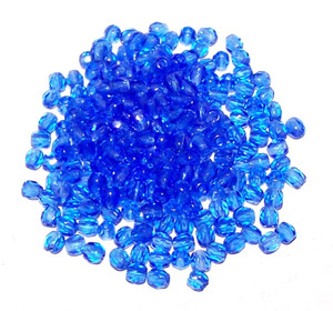 4 Dozen Czech 3mm Fire-Polished Glass Beads - Sapphire