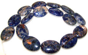 Sodalite 18x25mm Puff Oval Semiprecious Gemstone Beads
