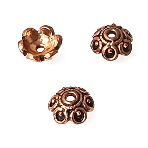 5 Copper 5x11mm 6-Loops Bead Caps 5 Copper 5x11mm 6-Loops Bead Caps