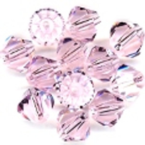 Pink 8mm Glass Crystal Bicones Pink 8mm Glass Crystal Bicones