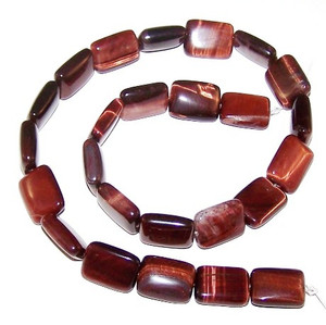 12x16mm Puff Rectangle Semiprecious Gemstone Beads - Red Tiger Eye 12x16mm Puff Rectangle Semiprecious Gemstone Beads - Red Tiger Eye