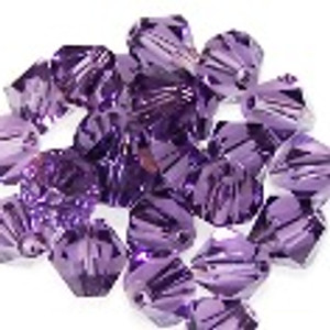 Plum 8mm Glass Crystal Bicones Plum 8mm Glass Crystal Bicones
