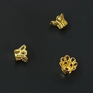 100 - 5x6mm GP Fluted Bead Caps 100 - 5x6mm GP Fluted Bead Caps