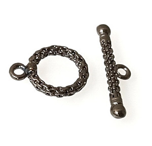 10 Twisted Gunmetal 15mm Toggle Clasps 10 Twisted Gunmetal 15mm Toggle Clasps