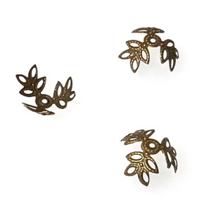 100 Antique Bronze - 6x13mm 3-Branch Bead Caps 100 Antique Bronze - 6x13mm 3-Branch Bead Caps