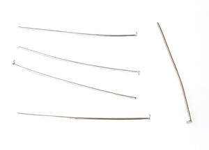 100 Antique Silver-Plated 0.026 Inch x 2 Inch Head Pins 100 Antique Silver-Plated 0.026 Inch x 2 Inch Head Pins