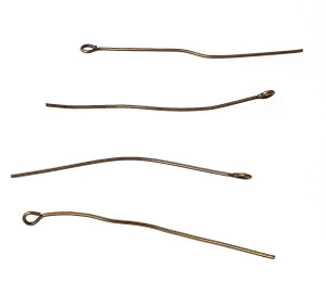 100 Antique Bronze 0.021 inch x 2 inch Eye Pins 100 Antique Bronze 0.021 inch x 2 inch Eye Pins