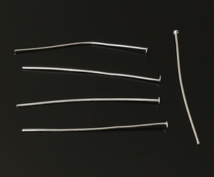 100 - Silver-Plated 0.026 Inch x 1.75 Inch Head Pins