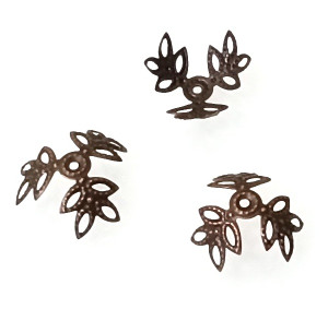Antique Copper - 6x13mm 3-Branch Bead Caps Antique Copper - 6x13mm 3-Branch Bead Caps