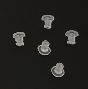 50 Pairs of Clear Rubber Ear Nuts Style 3 50 Pairs of Clear Rubber Ear Nuts Style 3