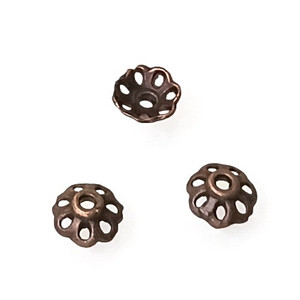 Antique Copper 3x8mm Scalloped Bead Caps Antique Copper 3x8mm Scalloped Bead Caps