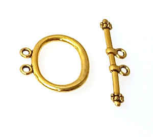 Antique Gold-Plated 18x21mm 2-Strand Oval Toggle Clasps Antique Gold-Plated 18x21mm 2-Strand Oval Toggle Clasps