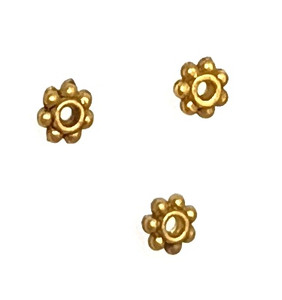 Antique Gold-Plated 1.5x4mm Beaded Rondelles Antique Gold-Plated 1.5x4mm Beaded Rondelles