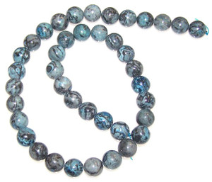 Blue Picasso Jasper 10mm Round Semiprecious Gemstone Beads