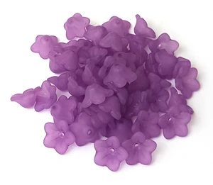 50 Amethyst Flower Beads - Style #2