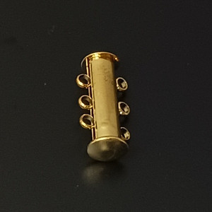 2 Gold-Plated 20x10mm Super Strong 3-Strand Magnetic Slide Clasps 2 Gold-Plated 20x10mm Super Strong 3-Strand Magnetic Slide Clasps