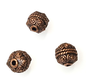 Antique Copper-Plated 9x11mm Spiked Round Metal Beads Antique Copper-Plated 9x11mm Spiked Round Metal Beads